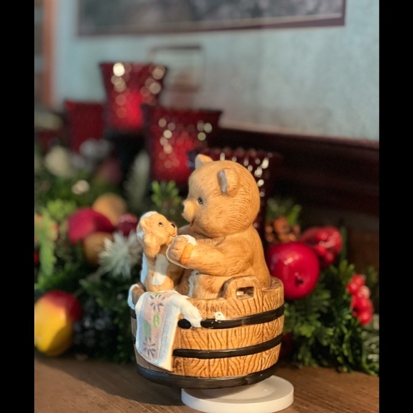 Rare Vintage 1970’s Teddy Bear Musical Moving Wash Tub - Picture 4 of 9